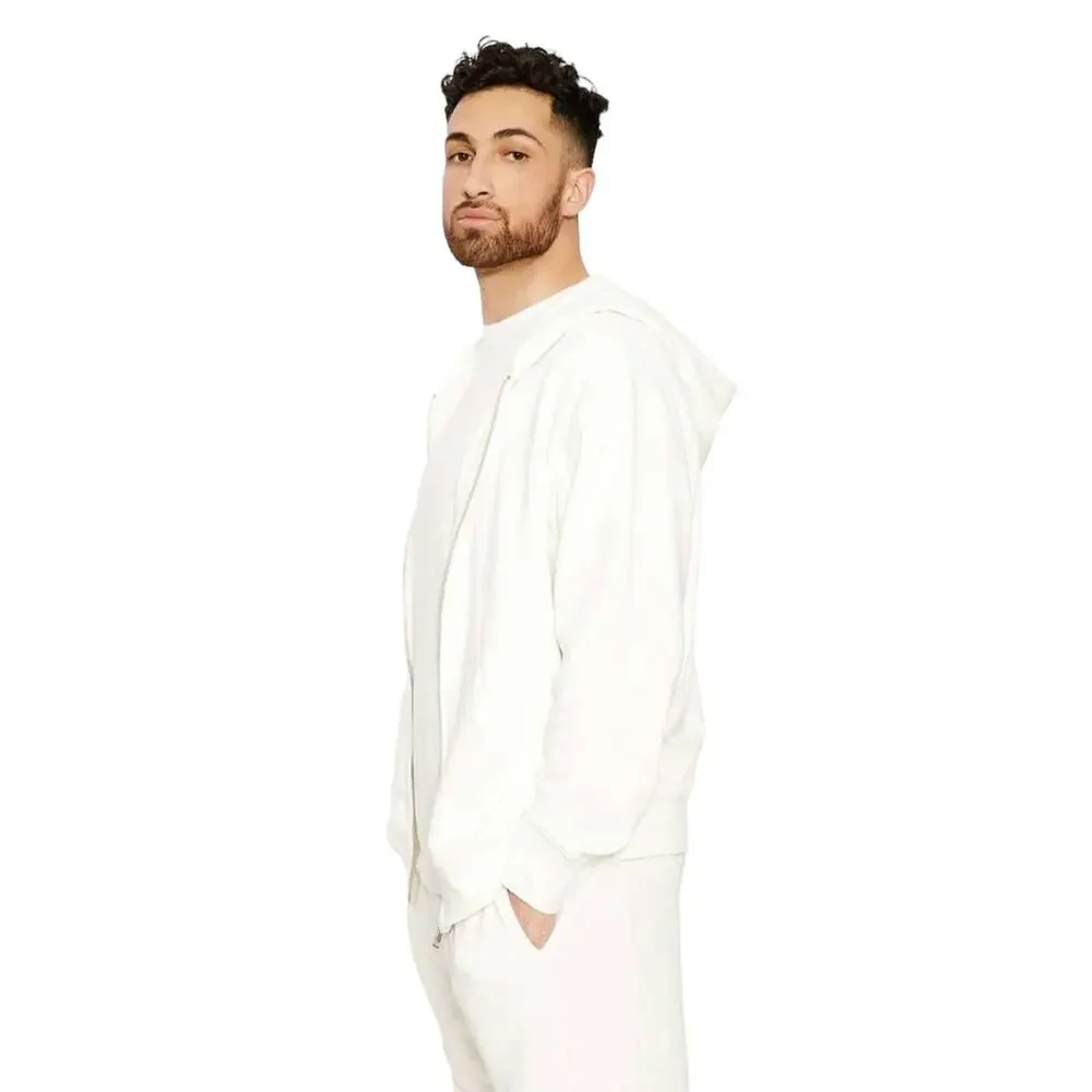 Naked Wardrobe Front Zipped Up White Hoodie Size XL BNWT